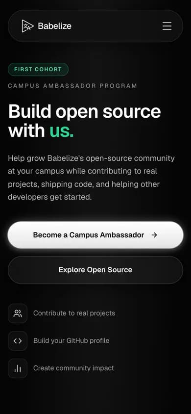 Campus Ambassadors website on a phone